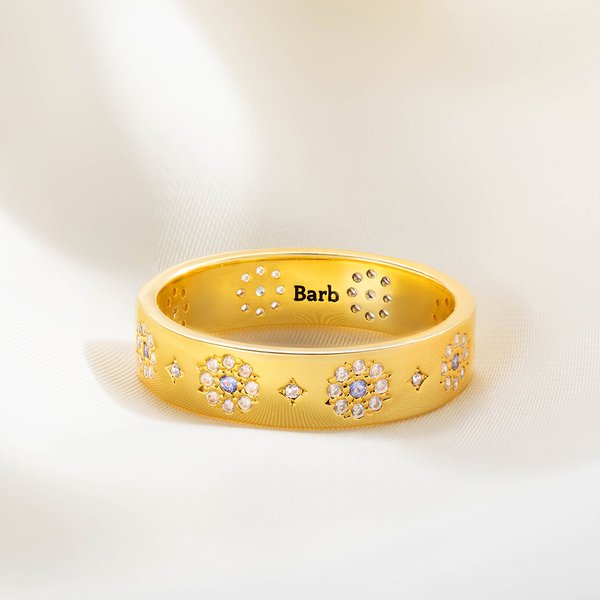 Personalisierte Shining Star Zirkon Ring mit eingraviertem Namen Exquisite Schmuck Hochzeit Geburtstag Muttertag Geschenk für Sie