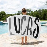 Personalized Multicolor Name Oversized Quick Dry Beach Towel Travel Essentials Summer Vacation Gift for Family Friends