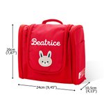 Borsa da toilette portatile e impermeabile personalizzata con nome e toppa in stile cartoni animati con specchio regalo di compleanno per bambini