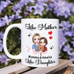 Personalisierte Mutter und Kind Cartoon Charakter 11 oz Keramikbecher mit Namen Muttertag Geburtstag Geschenk für Mama