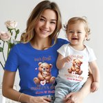 Personalized Cute Animal Mom Hugs Baby 100% Cotton Baby Bodysuit Matching T-shirt with Names First Mother's Day Gift for Newborn New Mom