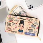 Portefeuille personnalisé en cuir avec plusieurs compartiments Cadeau d'anniversaire pour médecin infirmière personnel médical