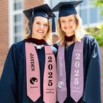 Fajín de Graduación Personalizado Multicolor Silueta de la Clase de 2025 con Nombre y Año de Graduación Recuerdo de Graduación Regalo de Celebración para Graduados Compañeros de Clase