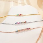 Personalizada 2-7 Rectangular Birthstones Zigzag pulsera con circón Dainty Joyería Cumpleaños Día de la Madre de regalo para las mujeres