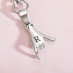 Set personalizado de 2 llaveros a juego Pinky Promise con iniciales grabadas Cumpleaños San Valentín Regalo a distancia para pareja amigo