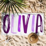 Personalized Multicolor Name Oversized Quick Dry Beach Towel Travel Essentials Summer Vacation Gift for Family Friends