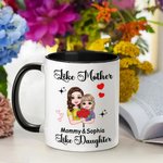 Personalisierte Mutter und Kind Cartoon Charakter 11 oz Keramikbecher mit Namen Muttertag Geburtstag Geschenk für Mama