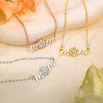 Personalisierte Mom Geburt Blume Anhänger Halskette zierlich Schmuck Geburtstag Jahrestag Muttertag Geschenk für Frauen