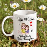 Personalisierte Mutter und Kind Cartoon Charakter 11 oz Keramikbecher mit Namen Muttertag Geburtstag Geschenk für Mama