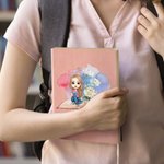 Cuaderno A5 Personalizado con Nombre Día de la Madre Regalo de Cumpleaños para Amante de los Libros Flor de Nacimiento Caricatura Mujer Lectora