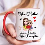 Personalisierte Mutter und Kind Cartoon Charakter 11 oz Keramikbecher mit Namen Muttertag Geburtstag Geschenk für Mama