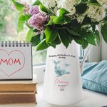 Personalized Happy 1st Mother's Day Animal Pattern Ceramic Flower Vase with Name and Title Birthday Mother's Day Gift for New Mom