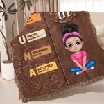 Personalisierte Retro Bibel Vers Cartoon Charakter weiche Decke mit Quasten und Name Geburtstag religiöse Taufe Geschenk für Christen Familie