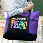 Personalizada Diferentes Grados Cartoon Character Impermeable Bolsa de Malla con Nombre Cumpleaños Día del Maestro Apreciación Regalo para Profesores