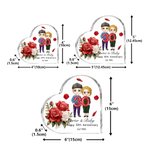 Placa acrílica personalizada en forma de corazón con nombres y textos para el Día de San Valentín Regalo de aniversario de boda para marido y mujer
