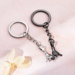 Set personalizado de 2 llaveros a juego Pinky Promise con iniciales grabadas Cumpleaños San Valentín Regalo a distancia para pareja amigo