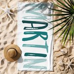 Personalized Multicolor Name Oversized Quick Dry Beach Towel Travel Essentials Summer Vacation Gift for Family Friends