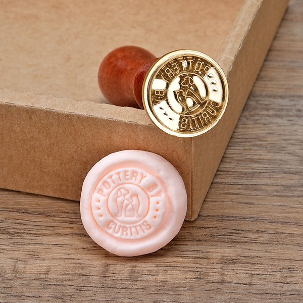 Personalisierte Keramik Unterschrift Messing Ton Töpferstempel mit Namen und Initialen Geburtstag Geschenk für Handwerk Liebhaber Töpfer