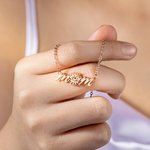 Personalisierte Mom Geburt Blume Anhänger Halskette zierlich Schmuck Geburtstag Jahrestag Muttertag Geschenk für Frauen