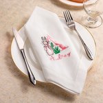 Personalized Peter Rabbit Linen Napkin with Embroidered Initial and Name Easter Table Decoration Gift for Family Friends