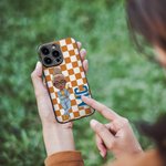 Personalizzato multicolore Ombra Monogramma Cartoon Personaggio Custodia per iPhone con nome Regalo di compleanno per donne uomini