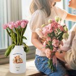 Personalized Happy 1st Mother's Day Animal Pattern Ceramic Flower Vase with Name and Title Birthday Mother's Day Gift for New Mom