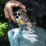 Personalizada de imitación de piel de animales de diseño de dibujos animados TPU caso del teléfono para el iPhone con la sombra Monograma Cumpleaños Aniversario Regalo para Mujeres Hombres