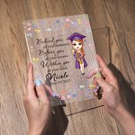 Lámpara de noche LED de cuatro colores ajustable con base de madera y nombre Regalo de graduación para graduados