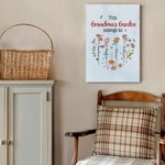 Personalized Heart Birth Flower Garden Family Poster Frameless Framed Painting with 1-12 Names Home Decor Birthday Mother's Day Gift for Mom Grandma