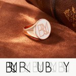 Personalizado Unisex Monograma Nombre Logo Signet Anillo Dainty Joyería Cumpleaños Graduación Aniversario Regalo para Hombres Mujeres