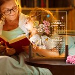 Gepersonaliseerde First Mom Now Grandma Geboorte Bloemen Kalender LED Nachtlampje met Houten Voet Home Decor Moederdag Cadeau voor Moeder Oma