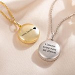 Collier avec Initiale et Photo Personnalisées Bijoux de Souvenir Cadeau d'Anniversaire Fête pour Femme