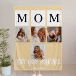Personalisierte Mama 1-6 Fotos weiche Decke mit Namen und Text Multicolor Home Decor Muttertag Geburtstag Geschenk für Mama