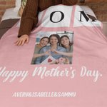 Personalisierte Mama 1-6 Fotos weiche Decke mit Namen und Text Multicolor Home Decor Muttertag Geburtstag Geschenk für Mama