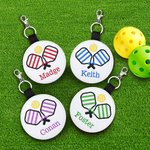 Personalized Multicolor Embroidery Pickleball Tag Keychain with Name Bag Accessories Birthday Team Gift for Pickleball Players Lovers