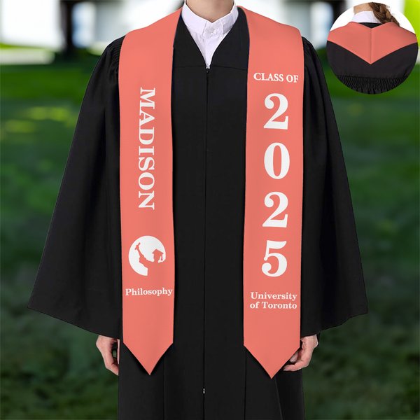 Personalized Multicolor Class of 2025 Silhouette Graduation Sash with Name and Year Graduation Keepsake Celebration Gift for Graduates Classmates