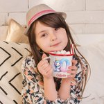 Personalized Fantasy Unicorn Gradient Initial 12 oz Colored Rim Enamel Mug with Name Birthday Children's Day Gift for Girls Boys