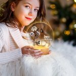 Personlig födelseblomma Akryl LED-nattlampa med träbas och namn Heminredning Födelsedag Mors dag Brudtärna Present till henne