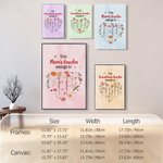 Personalized Heart Birth Flower Garden Family Poster Frameless Framed Painting with 1-12 Names Home Decor Birthday Mother's Day Gift for Mom Grandma