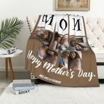Personalisierte Mama 1-6 Fotos weiche Decke mit Namen und Text Multicolor Home Decor Muttertag Geburtstag Geschenk für Mama