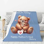 Personalised You're Doing A Great Job Mommy Cute Mama and Baby Animal Soft Throw Blanket with Name and Text Home Decor Mother's Day Gift for Mom