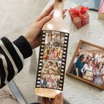 Personalized Film Roll 4 Photos Red Wine Bottle Night Light Atmosphere Home Decoration Mother's Day Birthday Gift For Mom Grandma