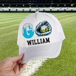 Personalized Baseball Softball Ice Cream Dripping Trucker Hat with Name and Adjustable Snapback Sport Travel Accessories Birthday Gift for Women Girls