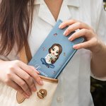 Personalisierte niedlichen Cartoon-Charakter Geburt Blumenstrauß lange Brieftasche mit Namen Muttertag Geburtstag Braut Dusche Geschenk für Mama Frauen