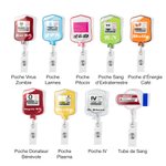 Badge d'Identité Style Poche de Perfusion Badge Drôle Pailleté Cadeau pour Infirmière Médecin Personnel Médical