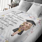 Personalisierte Floral Cartoon Graduation Girl weiche Decke mit Namen und Jahr Klasse von 2025 Home Decor Graduation Geburtstag Geschenk für Absolventen