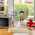 Lámpara de noche LED de cuatro colores ajustable con base de madera y nombre Regalo de graduación para graduados