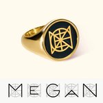 Personalizado Unisex Monograma Nombre Logo Signet Anillo Dainty Joyería Cumpleaños Graduación Aniversario Regalo para Hombres Mujeres