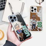 Personalizada de imitación de piel de animales de diseño de dibujos animados TPU caso del teléfono para el iPhone con la sombra Monograma Cumpleaños Aniversario Regalo para Mujeres Hombres