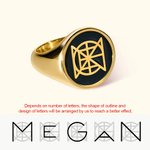 Bague Monogramme Unisexe Personnalisée avec Nom et Texte Cadeau Anniversaire Diplôme pour Homme Femme